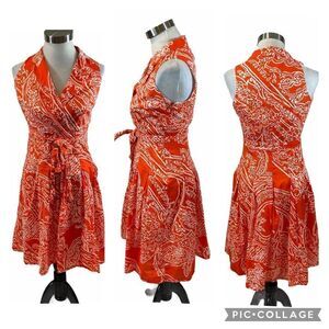 Ann Klein Brand Faux Wrap‎ Dress Sleeveless Size 2